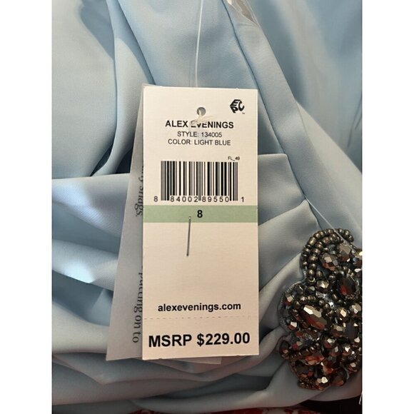 Alex Evenings Light Blue Cocktail & Party, MOB Sleeveless Dress, Size 8 - Picture 5 of 7